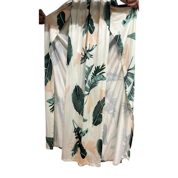 Sexy V-Neck Long Maxi Hawaiian Dress with 2 high slits by LKOUS - Picture 6 of 6